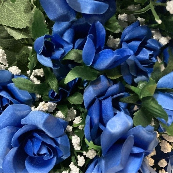 Artificial Flowers Blue 2 Bunches 16" by 10" - Picture 12 of 15